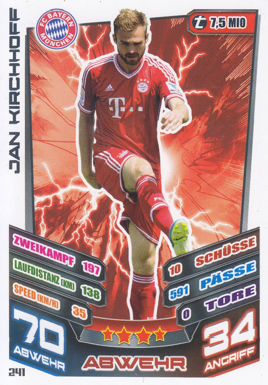 Jan Kirchhoff / FC Bayern München / Topps Match Attax 2013 / Basis Karte / Nr. 241