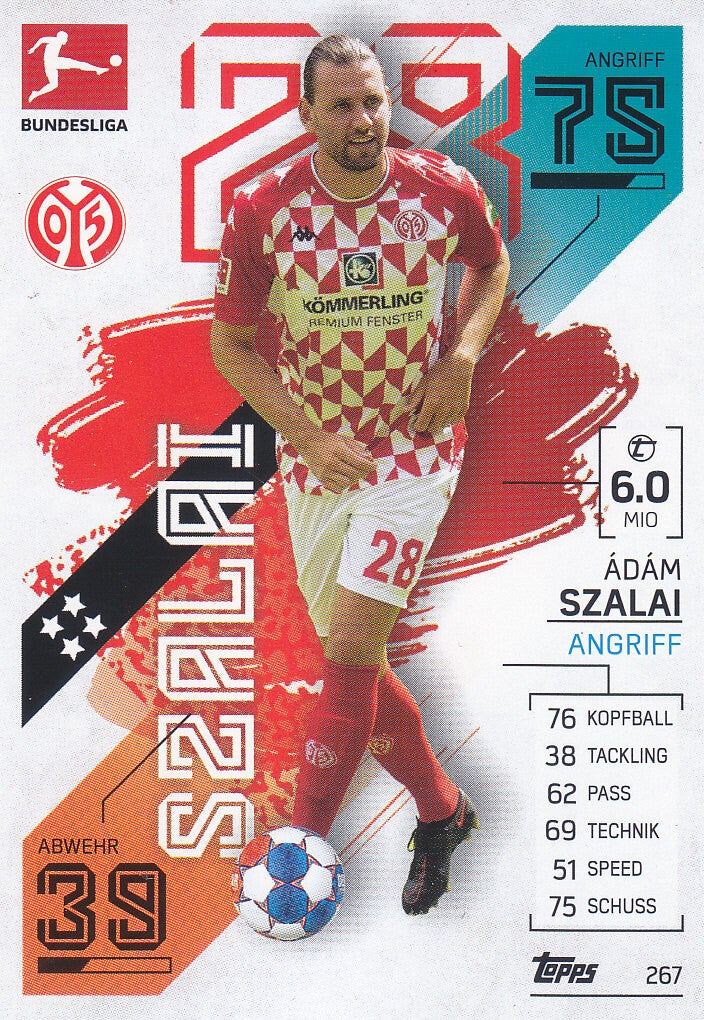Adam Szalai / 1.FSV Mainz 05 / Topps Match Attax 2021 / Basis Karte / Nr. 267
