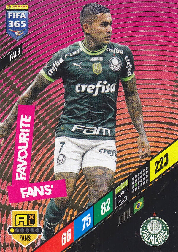 Dudu / Palmeiras / Panini Fifa 365 Jahr 2024 / Fan´s Favourite / Nr. PAL 6