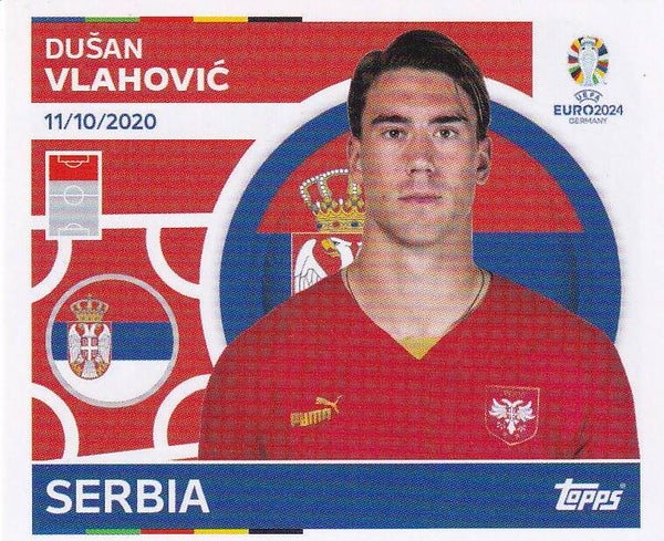 Dusan Vlahovic / Serbien / Topps EM 2024 / Basis Bild / Nr. SRB 21