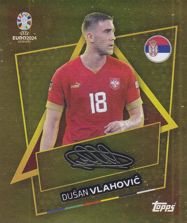 Dusan Vlahovic / Serbien / Topps EM 2024 / Star-Spieler Gold / Nr. SRB SP