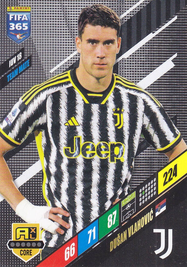 Dusan Vlahovic / Juventus Turin / Panini Fifa 365 Jahr 2024 / Team Mate Karte Icon Core / Nr. JUV 18