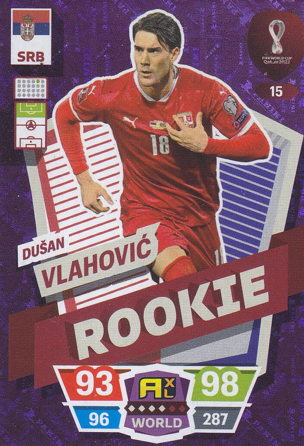 Dusan Vlahovic / Serbien / Panini WM 2022 / Rookie Karte / Nr.15