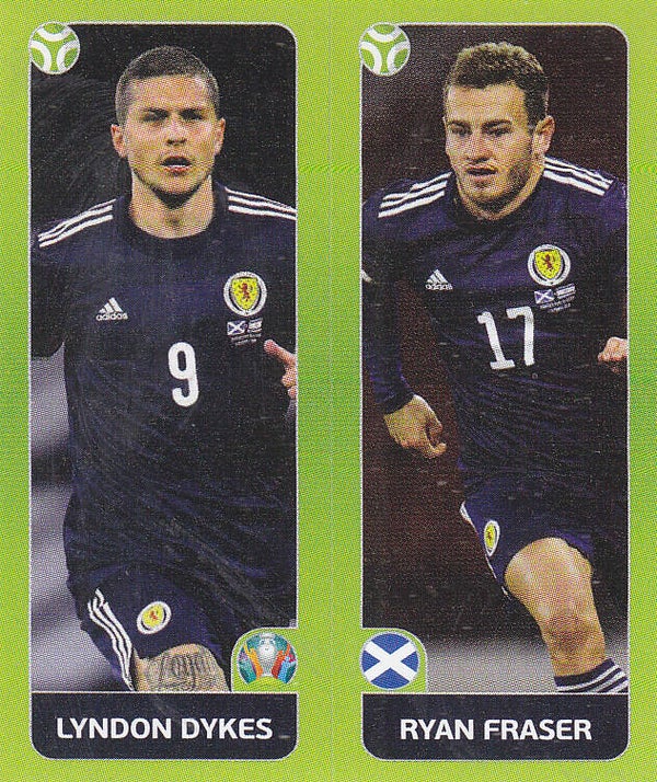 Lyndon Dykes & Ryan Fraser / Schottland / Panini EM 2020 / Basis Doppelbild / Nr.433a Nr.433b