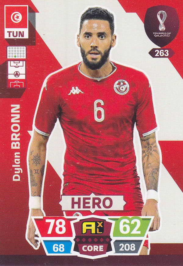 Dylan Bronn / Tunesien / Panini WM 2022  / Basis Karte / / Hero / Nr.263
