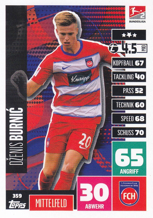 Dzenis Burnic / FC Heidenheim / Topps Match Attax 2020 / Basis Karte / Nr.359