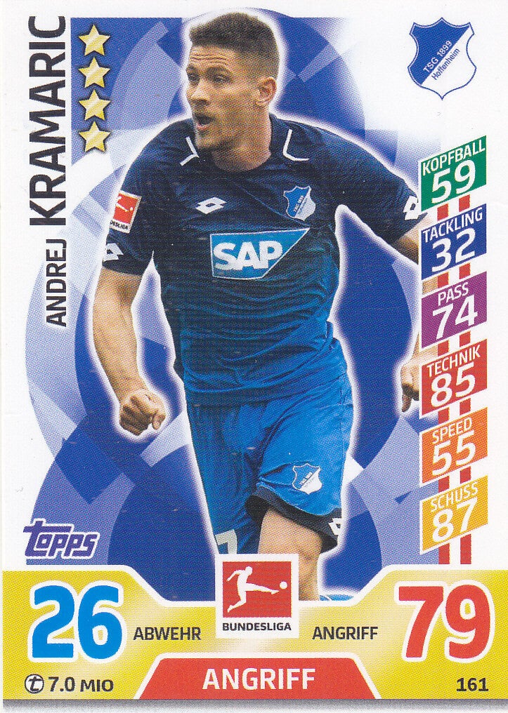 Andrej Kramaric / TSG Hoffenheim / Topps Match Attax 2017 / Basis Karte / Nr. 161