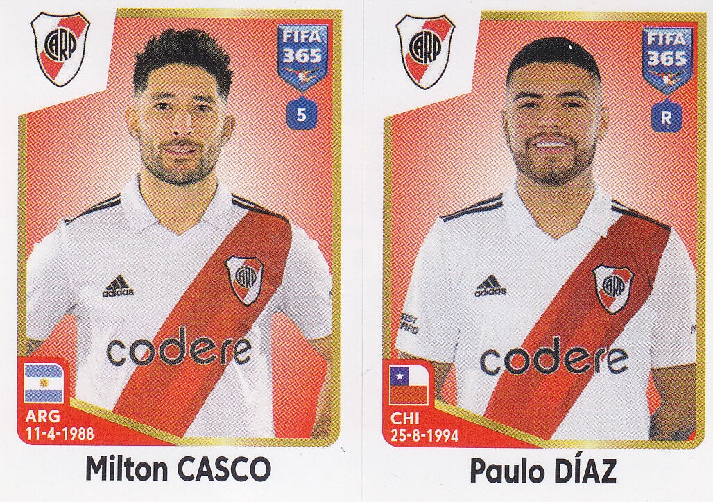 Milton Casco & Paulo Diaz / River Plate / Basis Doppelbild / Nr.8a 8b