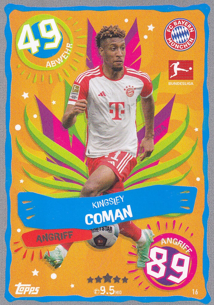 Kingsley Coman / FC Bayern München / Topps Match Attax 2023 / Samba Karte / Nr.16