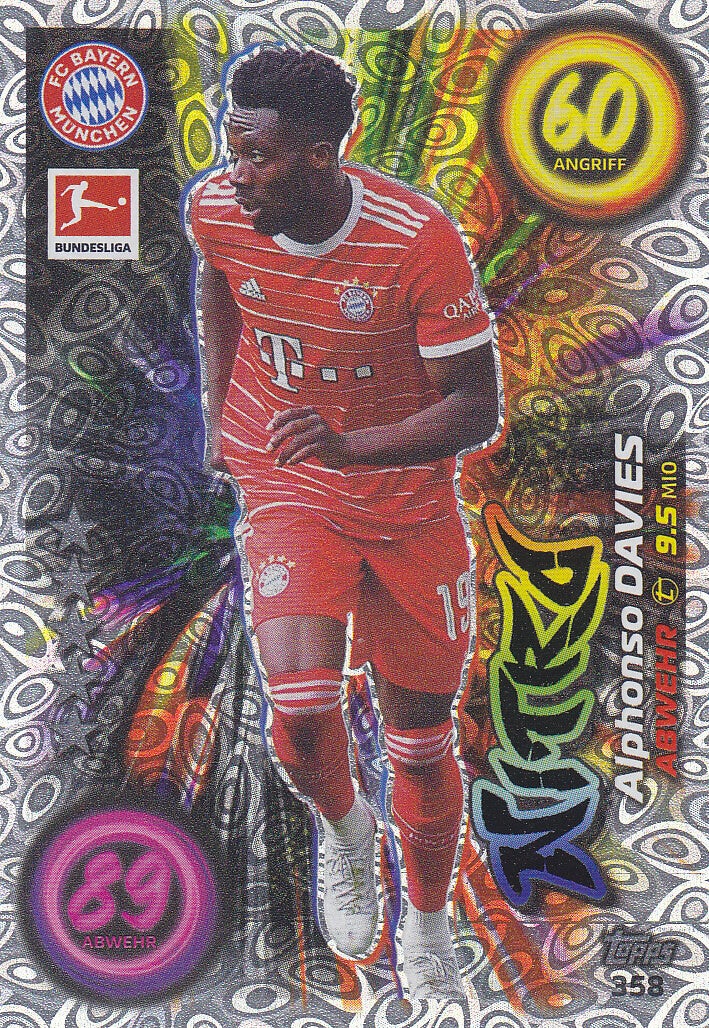Alphonso Davies / FC Bayern München / Topps Match Attax 2022 / Nitra Karte / Nr.358