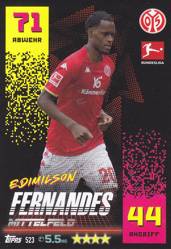 Edimilson Fernandes / 1.FSV Mainz 05 / Topps Match Attax 2022 / Basis Karte / Nr.523