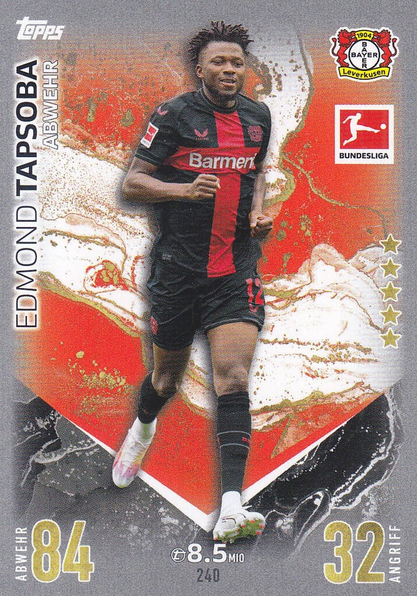 Edmond Tapsoba / Bayer Leverkusen / Topps Match Attax 2023 / Basis Karte / Nr.240