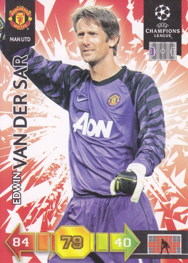 Edwin van der Sar / Manchester United / Panini Champions League 2010 / Basis Karte / Nr.155