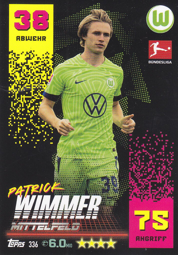 Patrick Wimmer VFL Wolfsburg Basis Karte Nr.336