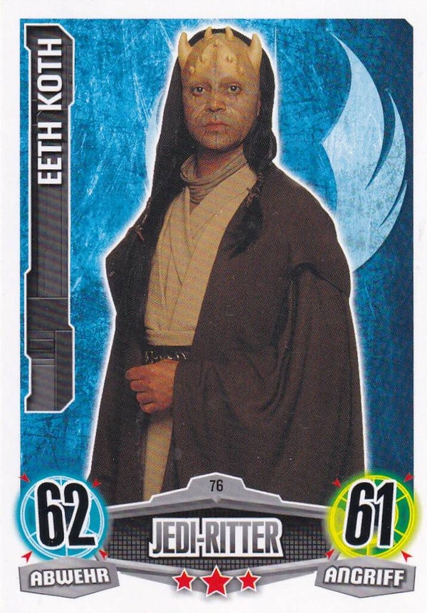 Eeth Koth / Star Wars Force Attax 2012 / Jedi Ritter / Die Republik / Nr. 76