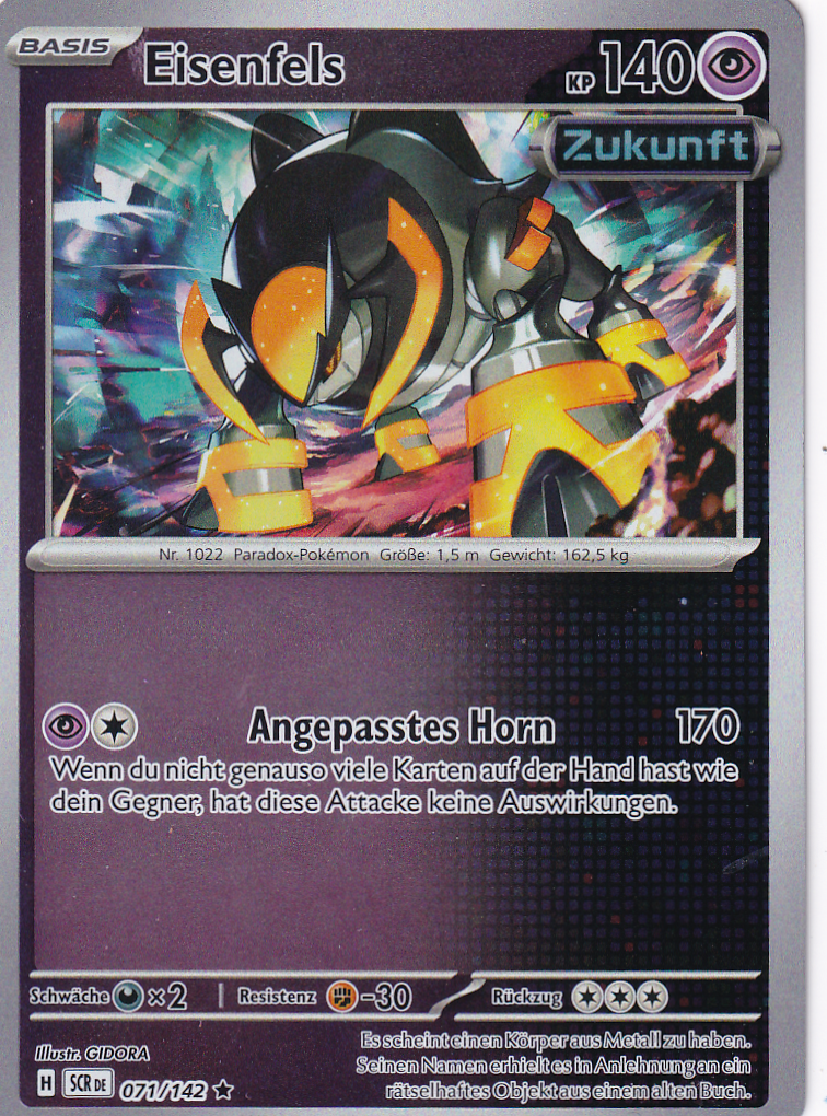 Eisenfels - Pokemon Serie Stellarkrone - Basis KP 140 Holo 2024 - Nr. 071/142