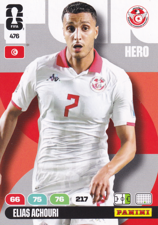 Elias Achouri - Tuniesien - Panini WM 2026 - Hero - Nr. 476