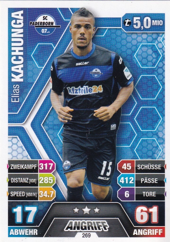Elias Kachunga - SC Paderborn - Topps Match Attax 2014 - Basis Karte - Nr. 269