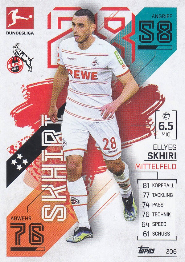 Ellyes Skhiri / 1.FC Köln / Topps Match Attax Bundesliga 2021 / Basis Karte / Nr.206