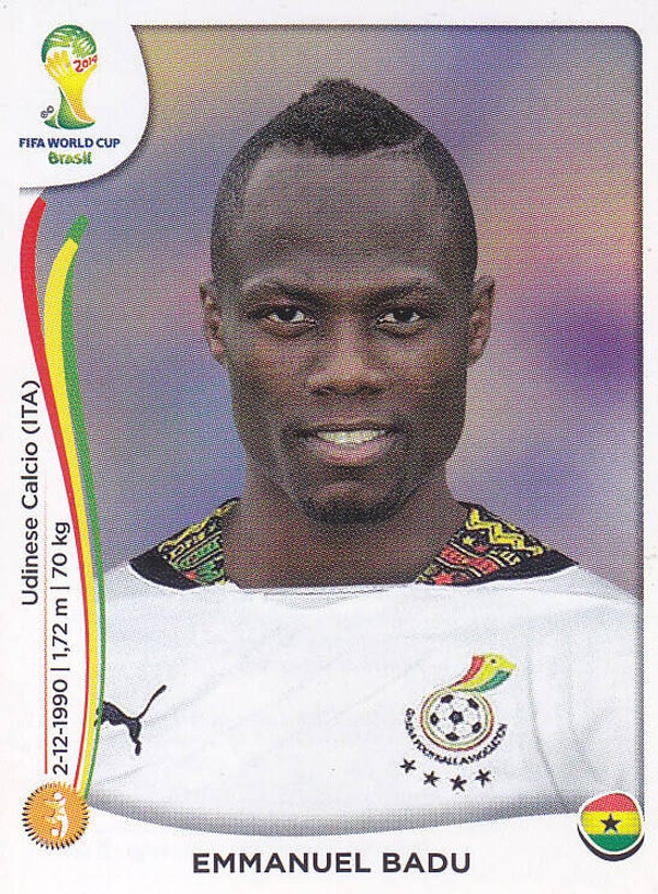 Emmanuel Badu / Ghana / Panini WM 2014 / Basis Bild / Nr. 535