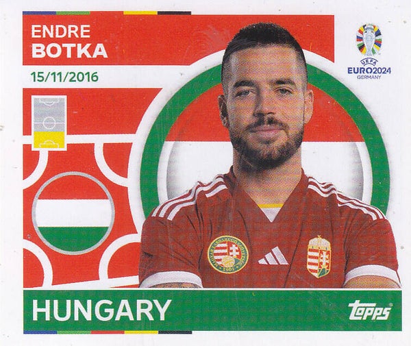 Endre Botka / Ungarn / Topps EM 2024 / Basis Bild / Nr. HUN 9