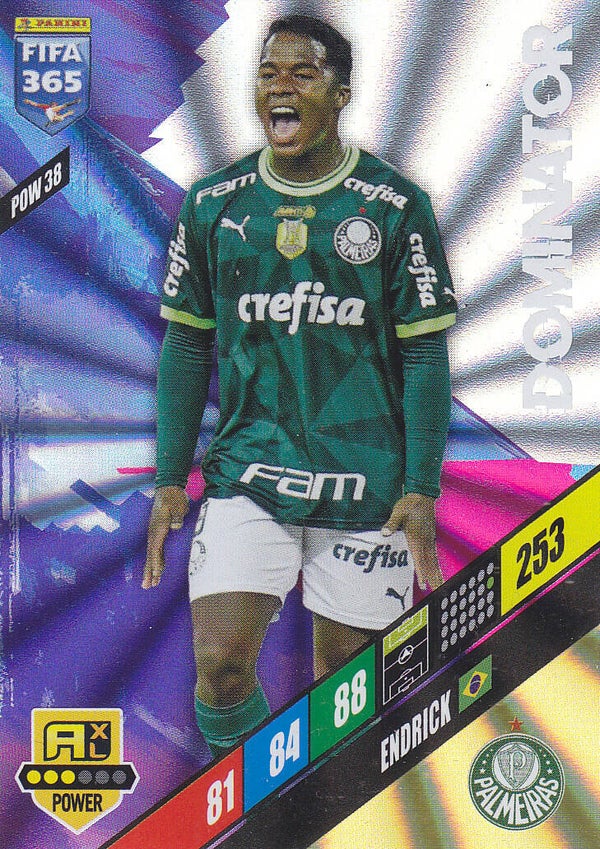 Endrick / Palmeiras / Panini Fifa 365 Jahr 2024 / Icon Power / Dominator / Nr. POW 38