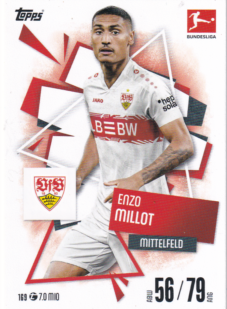 Enzo Millot - VFB Stuttgart - Topps Match Attax 2025 - Basis Karte - Nr. 169