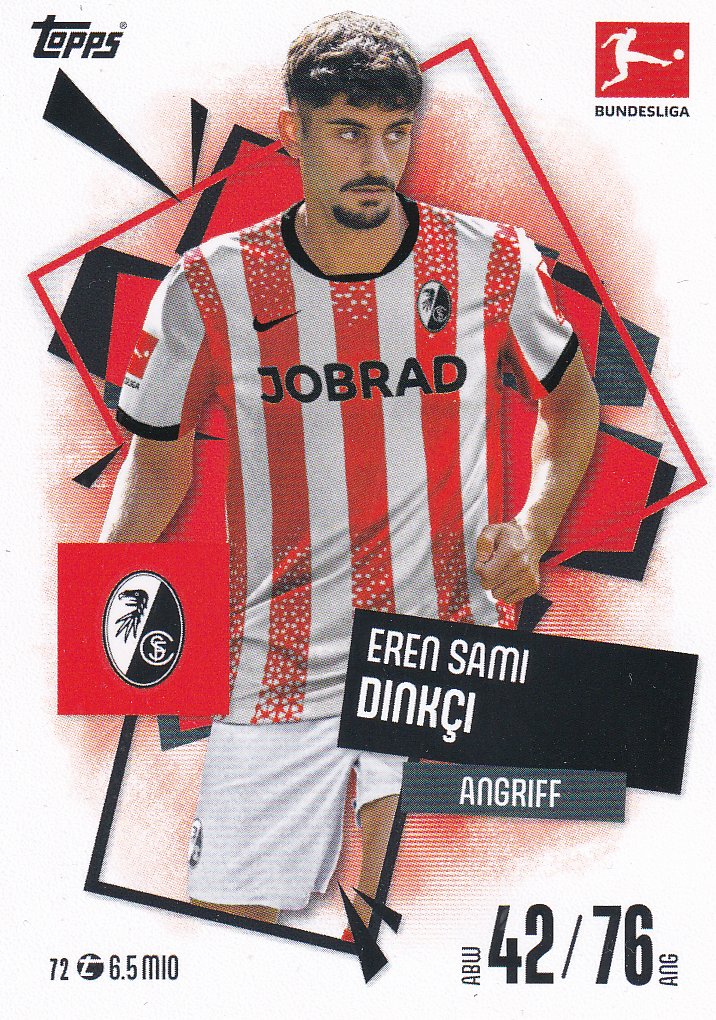Eren Sami Dinkci  - SC Freiburg - Topps Match Attax 2025 - Basis Karte - Nr. 72