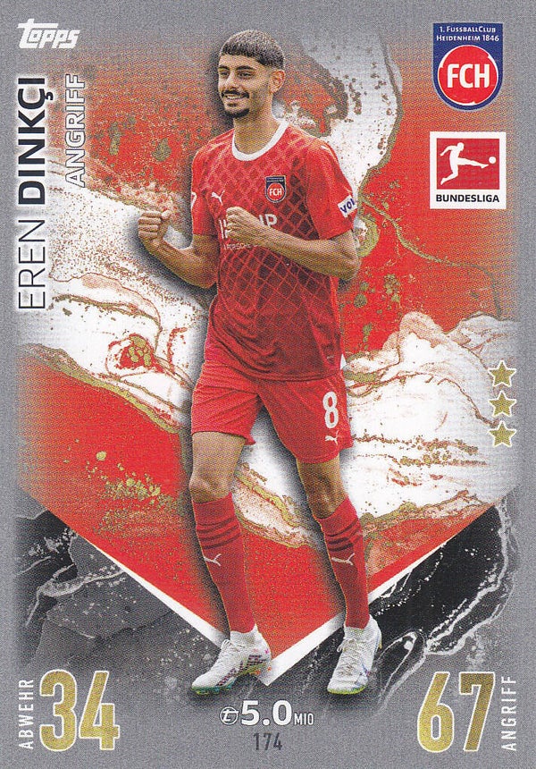 Eren Dinkci / FC Heidenheim / Topps Match Attax 2023 / Basis Karte / Nr.174