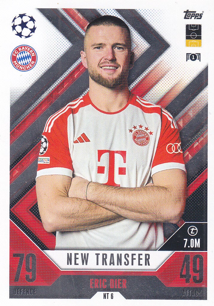Eric Dier / FC Bayern München / Topps Champions League Extra 2023 / New Transfer / Nr. NT 6