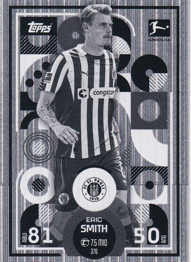 Eric Smith - FC St. Pauli - Topps Match Attax 2025 - Monochrome Masterpieces - Nr. 376