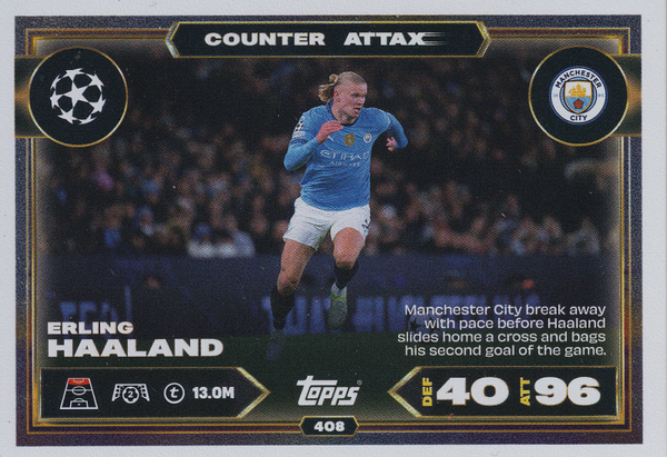 Erling Haaland - Manchester City - Topps Champions League 2025 - Counter Attax - Nr.408