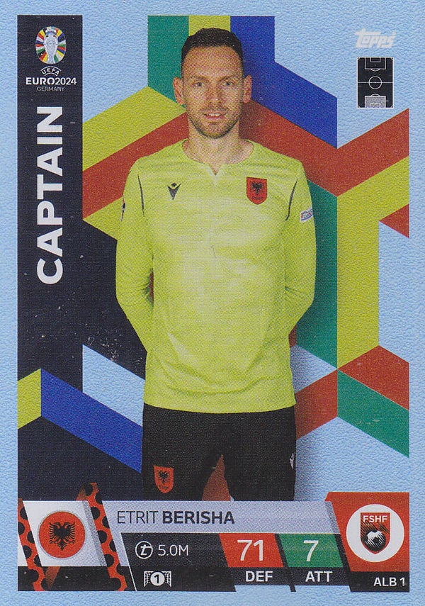 Etrit Berisha / Albanien / Topps EM 2024 / Captain Karte / Nr. ALB 1