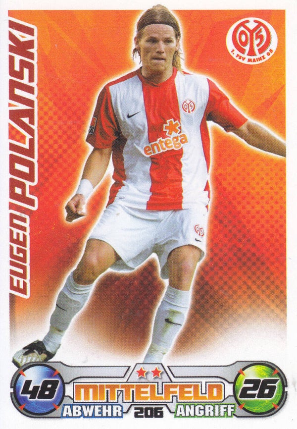 Eugen Polanski / 1.FSV Mainz 05 / Topps Match Attax 2009 / Basis Karte / Nr.206