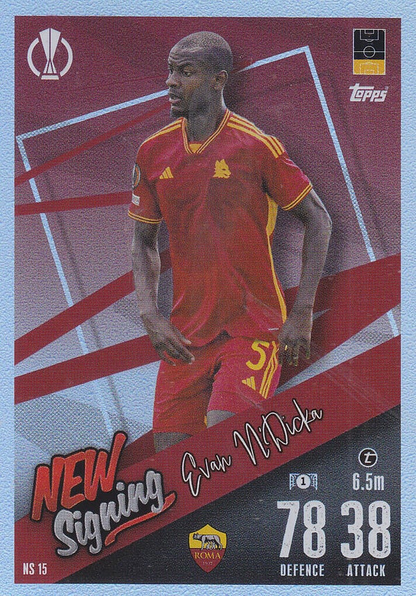 Evan Ndicka / AS Rom / Topps Champions League 2023 / New Signing / Nr. NS15