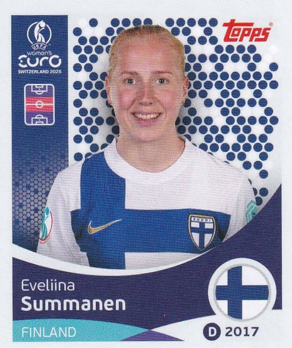 Eveliina Summanen - Finnland - Topps Frauen EM 2025 - Basis Bild - Nr. 85