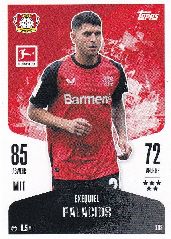 Exequiel Palacios / Bayer Leverkusen / Topps Match Attax 2024 / Basis Karte / Nr. 208