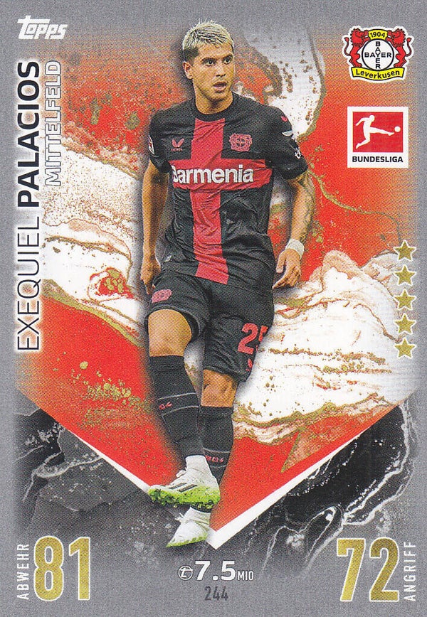 Exequiel Palacios / Bayer Leverkusen / Topps Match Attax 2023 / Basis Karte / Nr.244