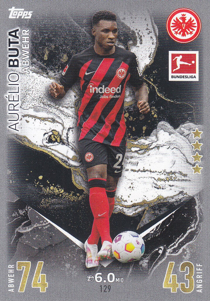 Aurelio Buta / Eintracht Frankfurt / Topps Match Attax 2023 / Basis Karte / Nr.129
