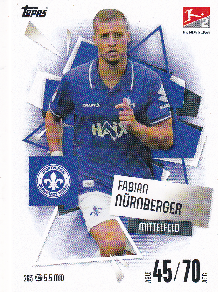 Fabian Nürnberger - SV Darmstadt 98 - Topps Match Attax 2025 - Basis Karte - Nr. 265