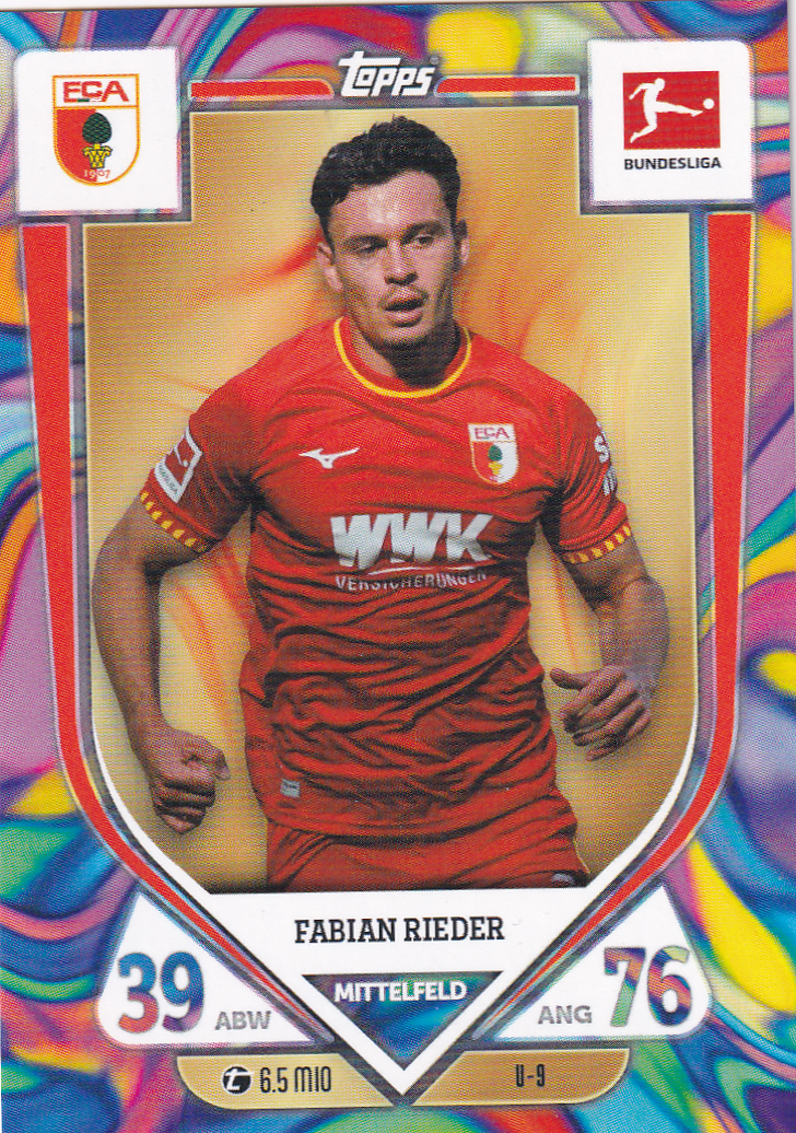 Fabian Rieder - FC Augsburg - Topps Match Attax 2025 - Purple Edition - Nr. U-9