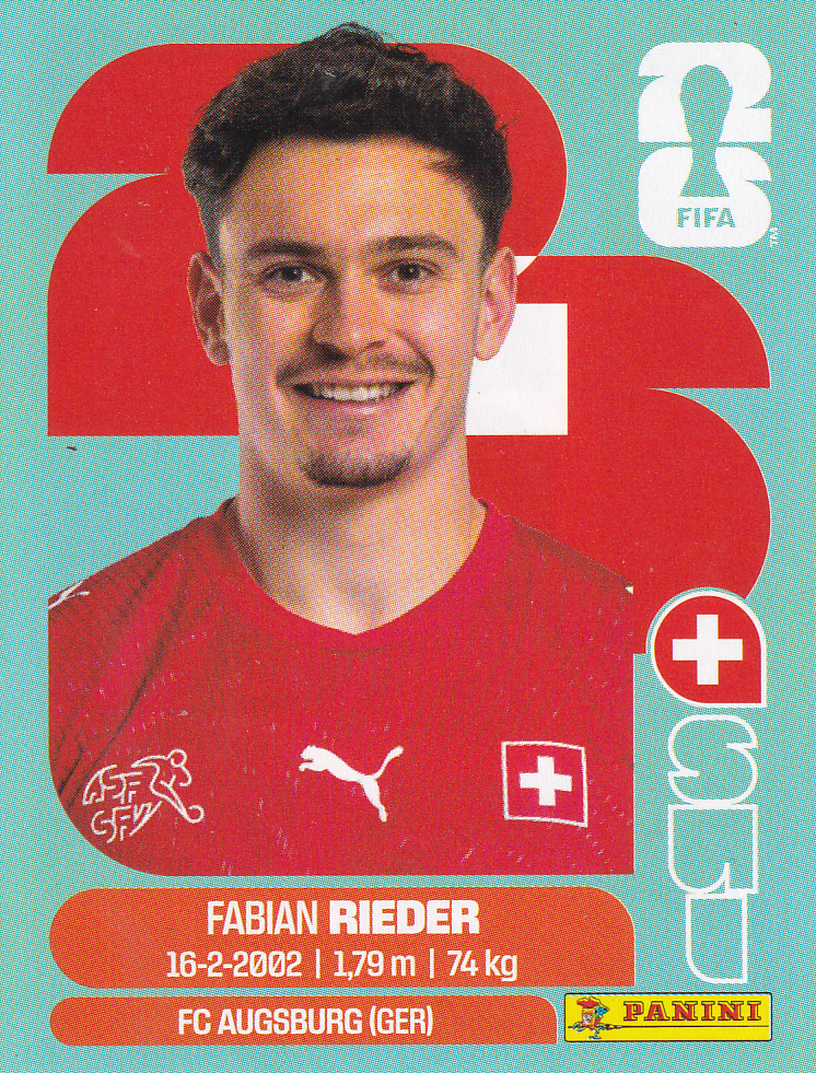 Fabian Rieder - Schweiz - Panini WM 2026 - Basis Bild - SUI12