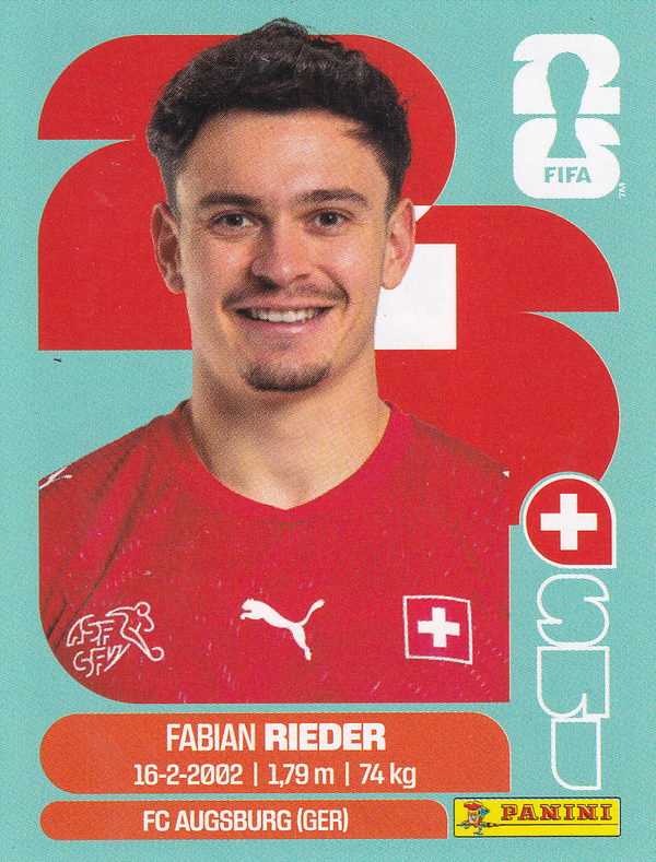 Fabian Rieder - Schweiz - Panini WM 2026 - Basis Bild - SUI12