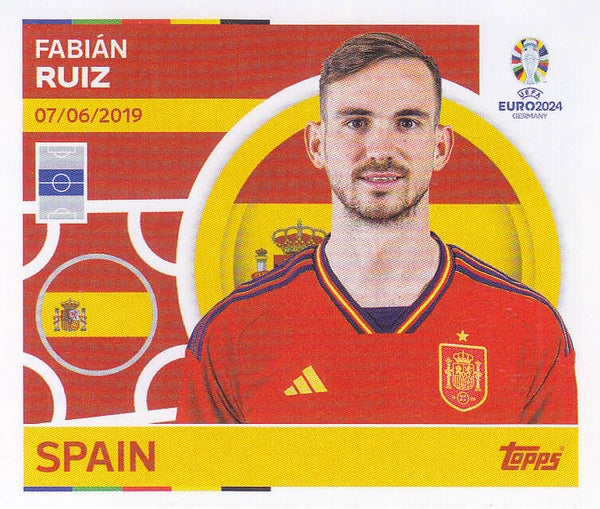 Fabian Ruiz / Spanien / Topps EM 2024 / Basis Bild / Nr. ESP 14