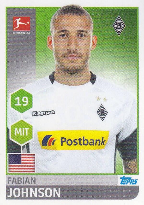 Fabian Johnson - Borussia Mönchengladbach - Topps Bundesliga 2017 - Nr. 207