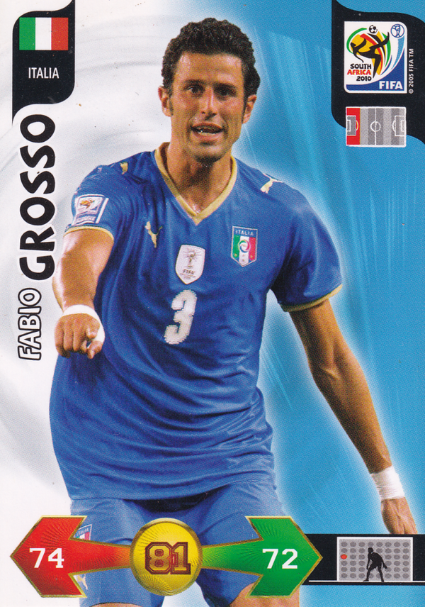 Fabio Grosso - Italien - Panini WM 2010 - Basis Karte - Nr. 198