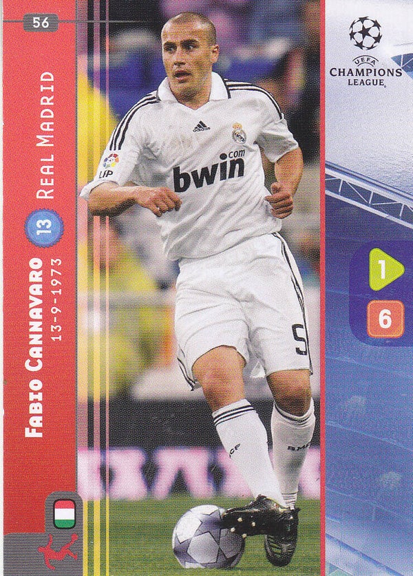 Fabio Cannavaro / Real Madrid / Panini Champions League 2008 / Basis Karte / Nr. 56