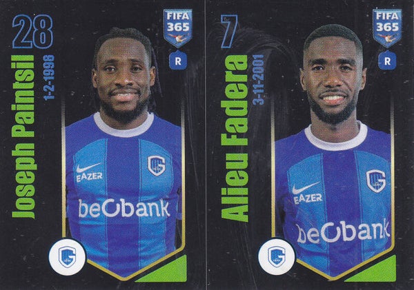Joseph Paintsil & Alieu Fadera / KRC Genk / Panini Fifa 365 Jahr 2024 / Doppelbild / Nr.35a 35b