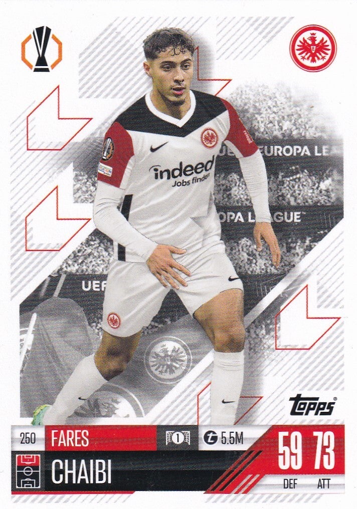 Fares Chaibi - Eintracht Frankfurt - Topps Champions League 2024 - Basis Karte -  Nr. 250