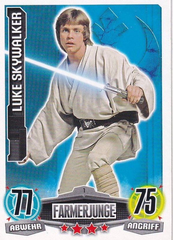 Luke Skywalker / Topps Force Attax 2012 / Allianz / Farmerjunge / Nr. FAMOV1 1